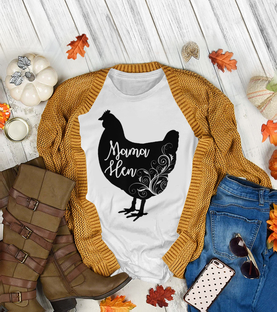 Mama Hen Chicken Floral T-Shirt