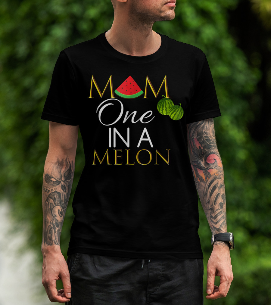 Mom One In A Melon Cute Watermelon Birthday T-Shirt