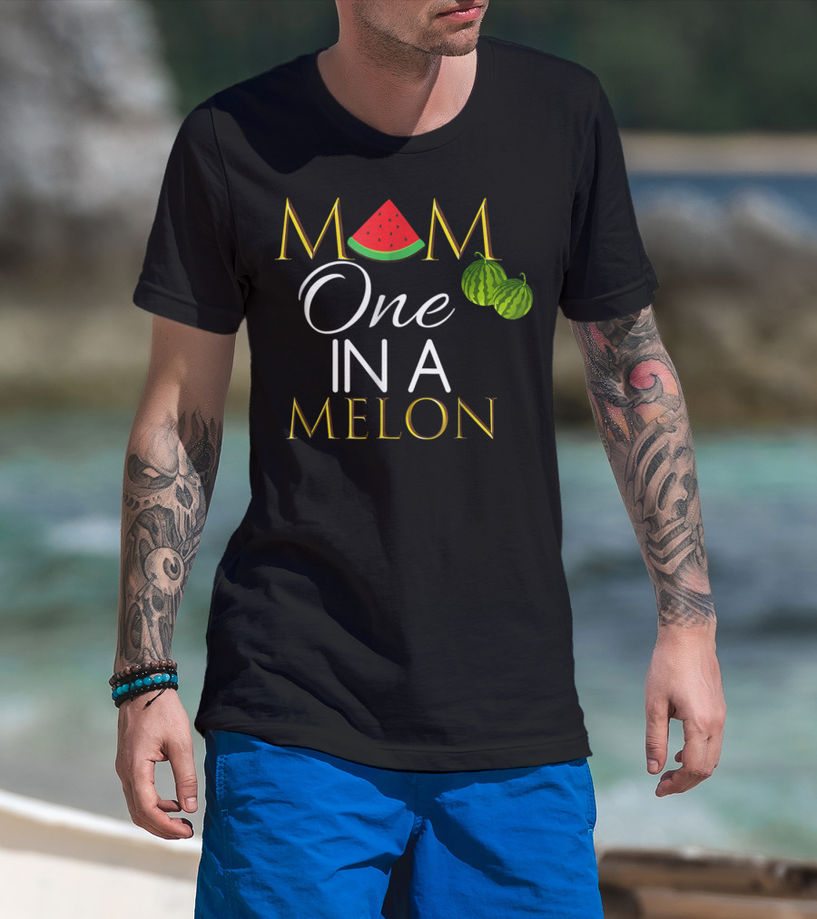 Mom One In A Melon Cute Watermelon Birthday T-Shirt