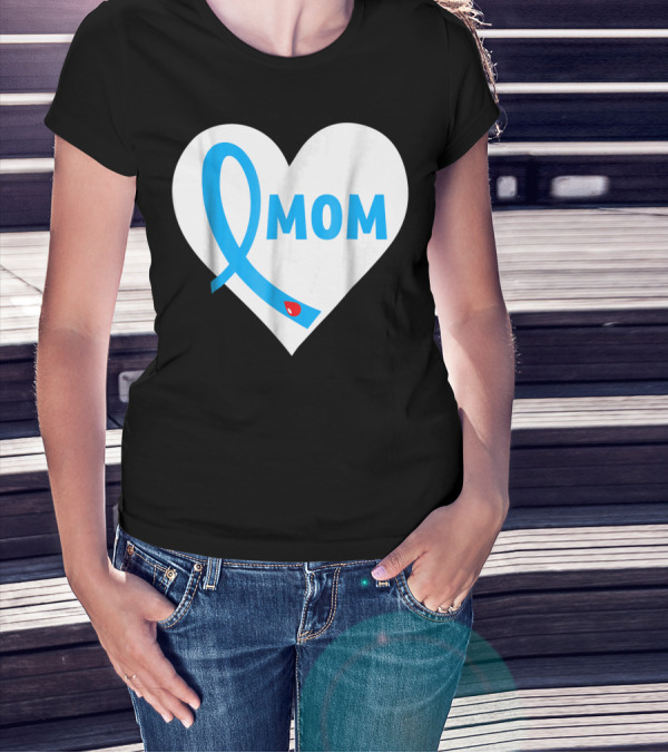 Proud Mom Mama Mother Of A Type 1 2 Diabetes Diabetic Heart T-Shirt
