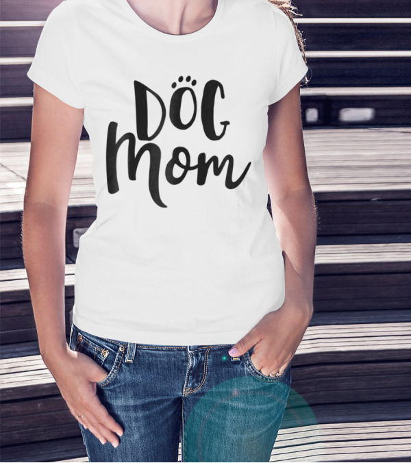 Dog Mom Womens Cute Paw Print Top9 T-Shirt