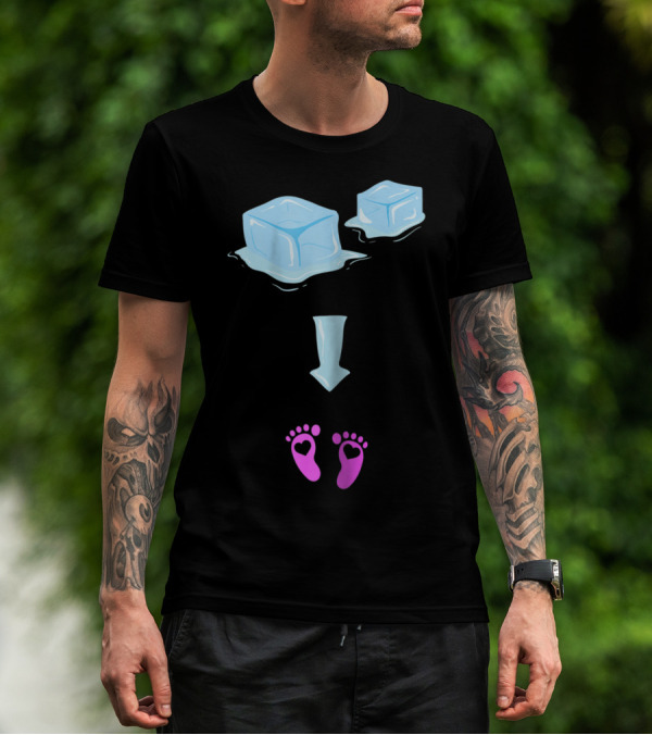 Ice Ice Girls Pregnancy Announcement Mom Of Girls Ice Cubes Baby Feet T-Shirt