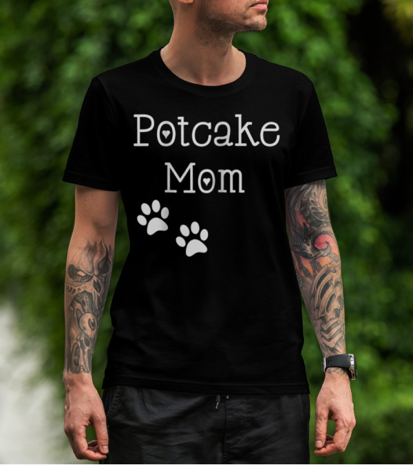 Potcake Mom Paw Print Heart T-Shirt