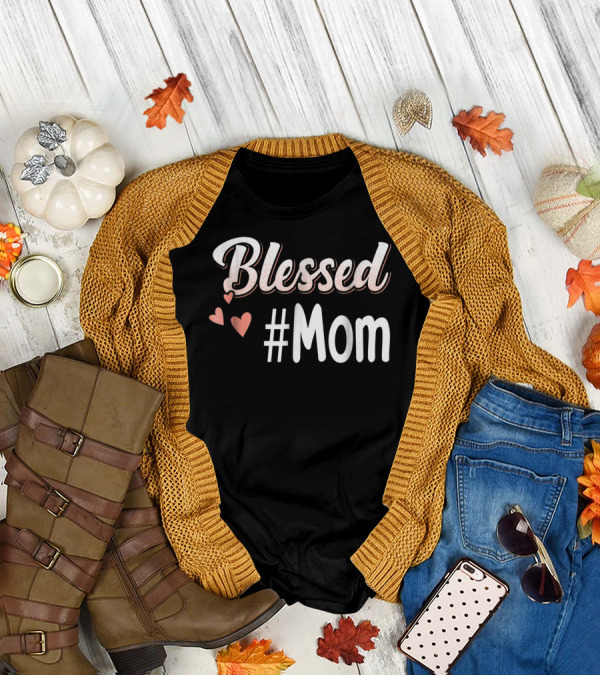 Blessed #Mom Promoted To Mom43 Hearts T-Shirt