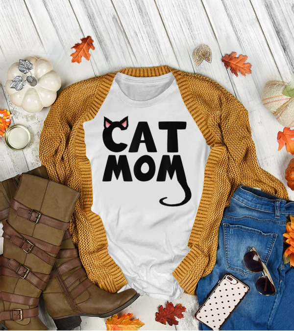 Cat Mom With Cat Ears And Tail T-Shirt