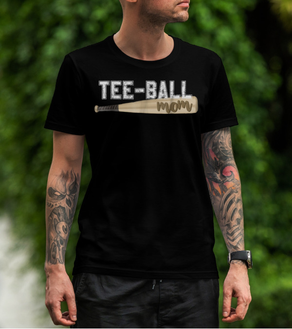Tee-Ball Mom Baseball Bat Cute Teeball T-Shirt
