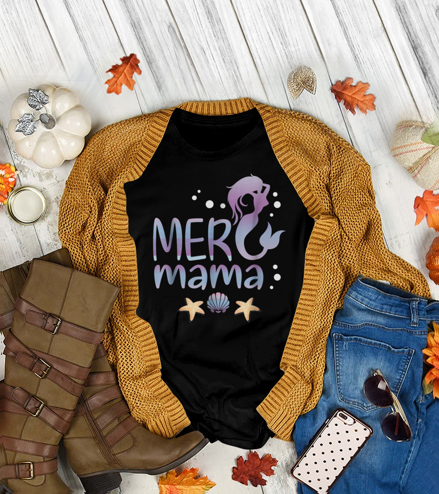 MER Mama Mermaid Birthday Party Mom T-Shirt