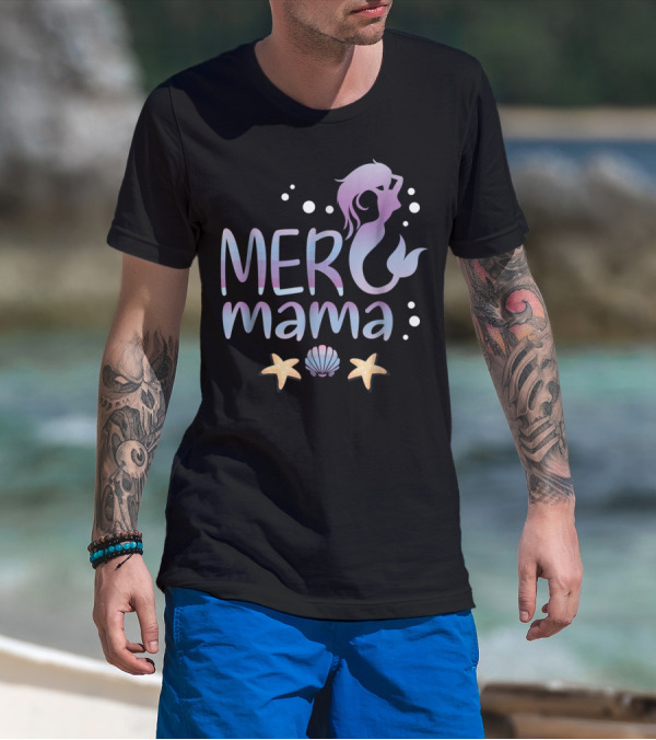 MER Mama Mermaid Birthday Party Mom T-Shirt