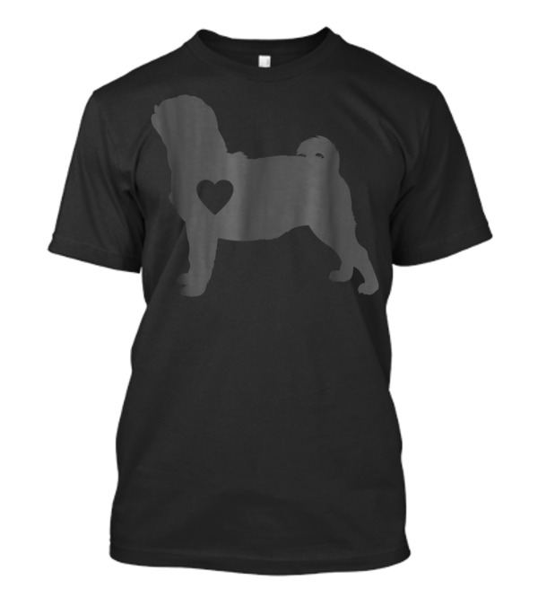 Pug Love Heart Silhouette Pug Dog Mom59 T-Shirt