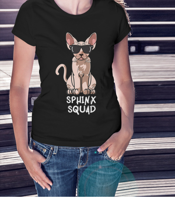 Sphynx Cat Lovers Cat Mom Sphinx Squad Holiday Greetings T-Shirt