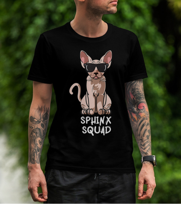 Sphynx Cat Lovers Cat Mom Sphinx Squad Holiday Greetings T-Shirt