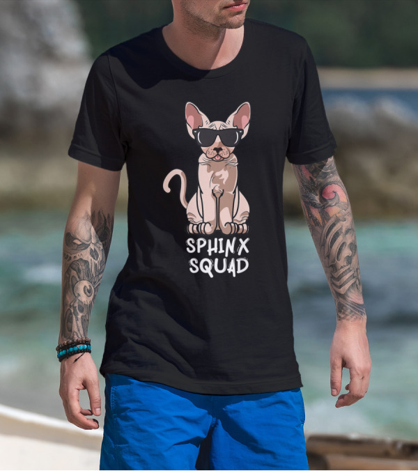 Sphynx Cat Lovers Cat Mom Sphinx Squad Holiday Greetings T-Shirt