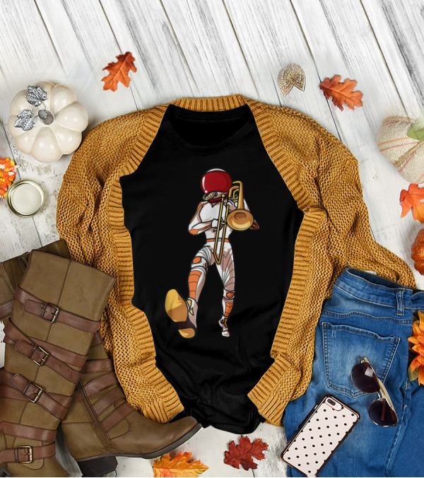 Trombone Mom Space Marching Band High School Mother T-Shirt