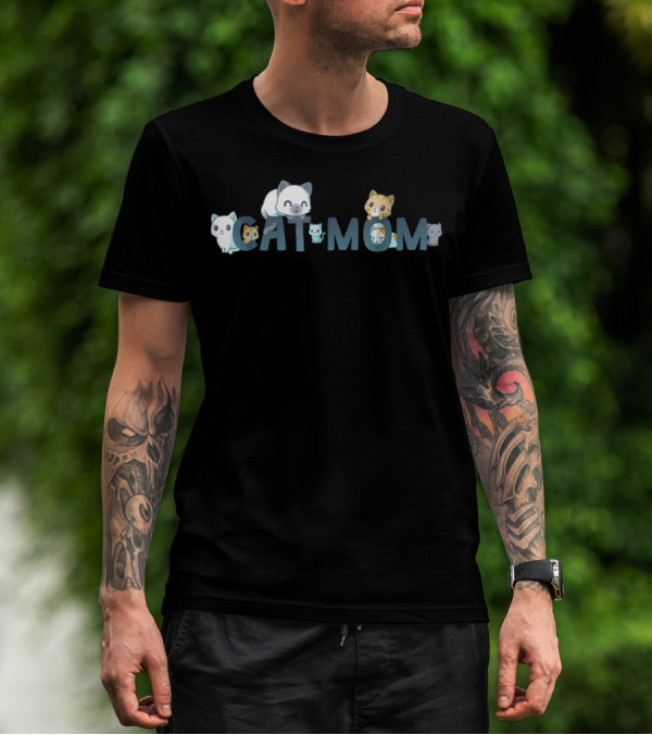 CAT MOM Lovely Cute Cartoon Kittens T-Shirt