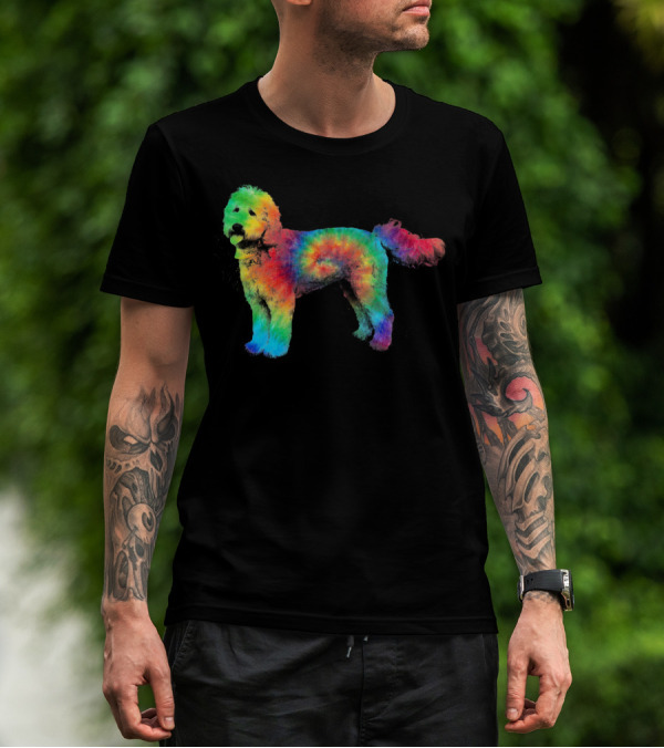 Doodle Tie Dye Rainbow Golden Labradoodle T-Shirt