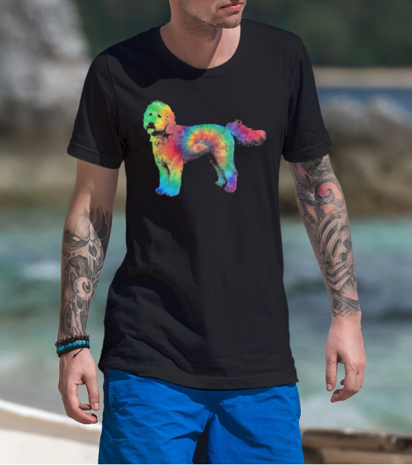Doodle Tie Dye Rainbow Golden Labradoodle T-Shirt