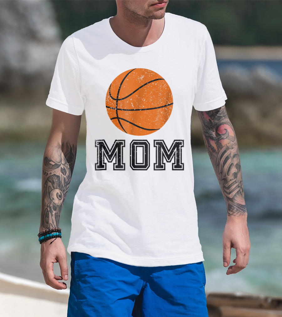 Basketball Mom Minimalist Ball MOM Mas88 T-Shirt