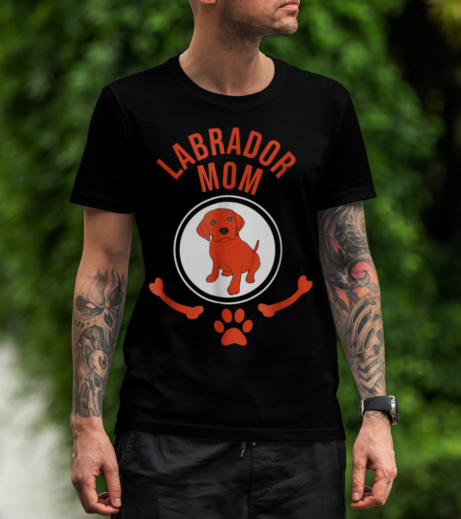 Labrador Mom Puppy Lover Cute Paw Bone T-Shirt