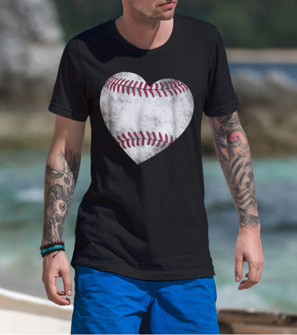 Baseball Heart Baseball And Family81 Vintage Stitching T-Shirt