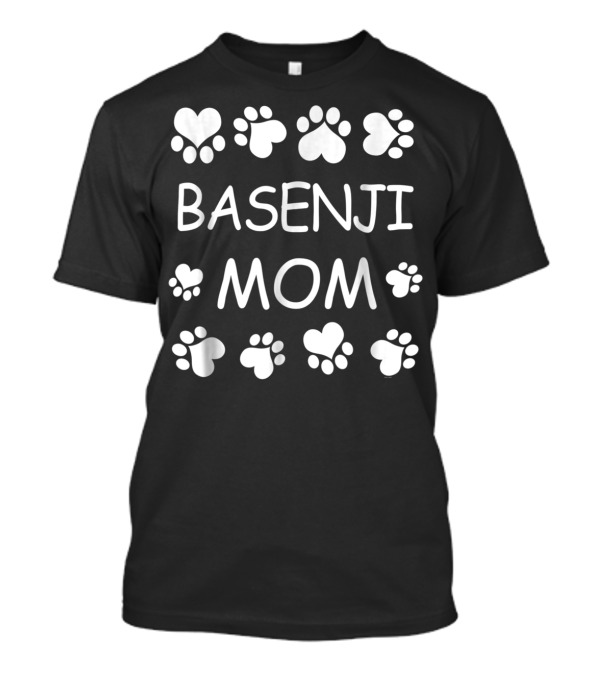 Basenji Mom Paw Print Heart Lover Christmas Birthday T-Shirt