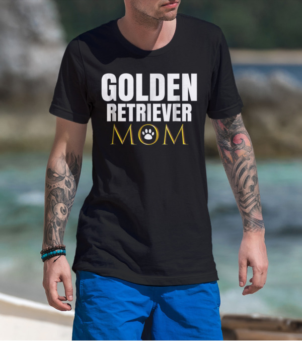 Golden Retriever Mom Dog Appreciation Day Paw Prints T-Shirt
