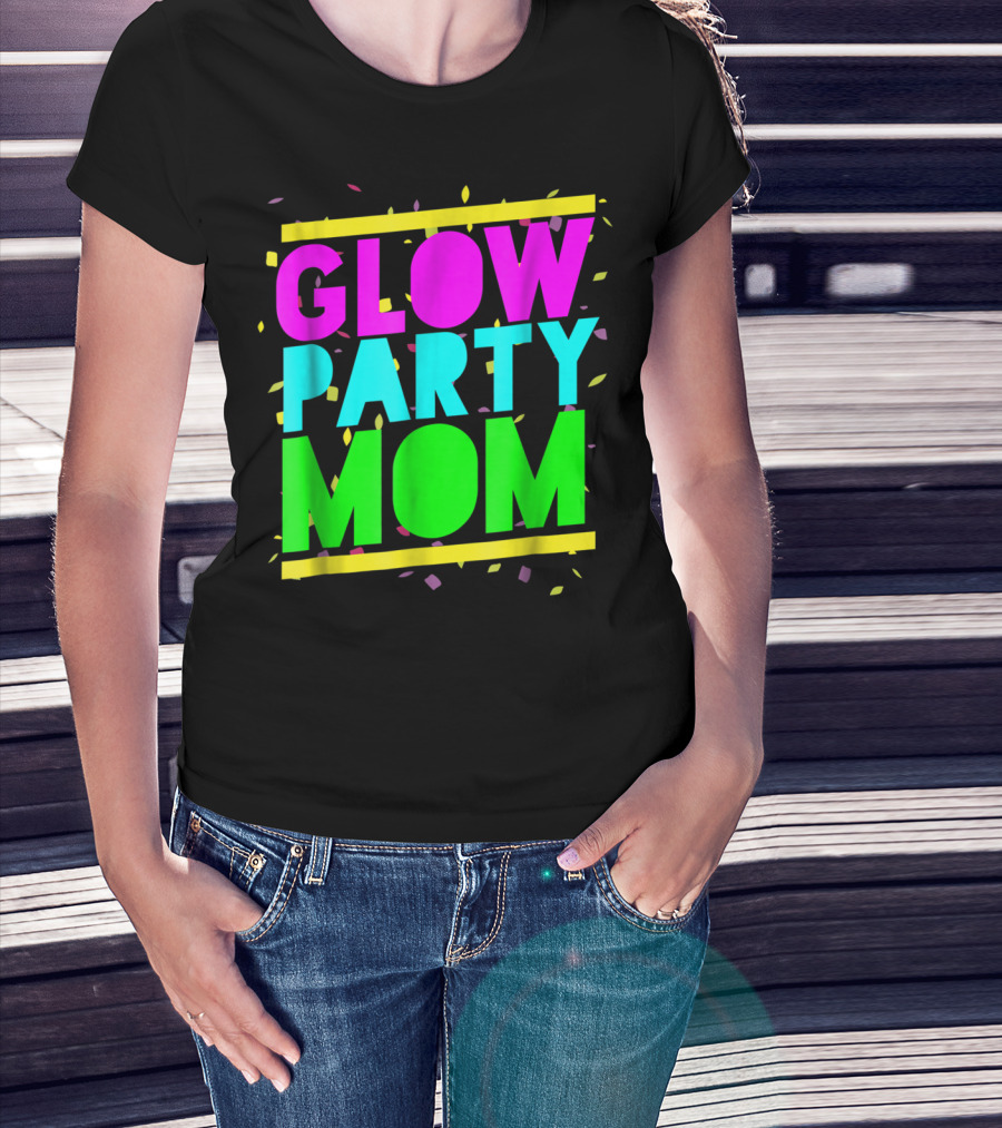Glow Party Mom23 Celebration Neon Confetti T-Shirt