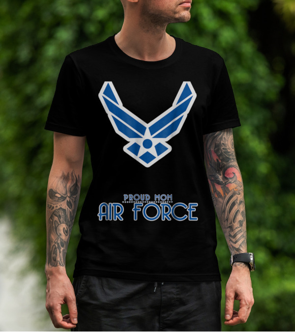 Proud Air Force Mom Blue Emblem T-Shirt