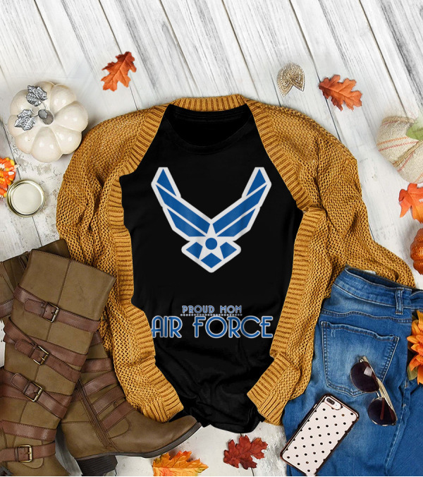 Proud Air Force Mom Blue Emblem T-Shirt