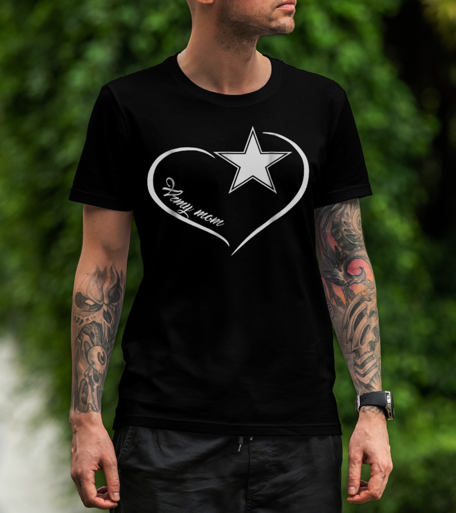 Army Mom Heart Star T-Shirt
