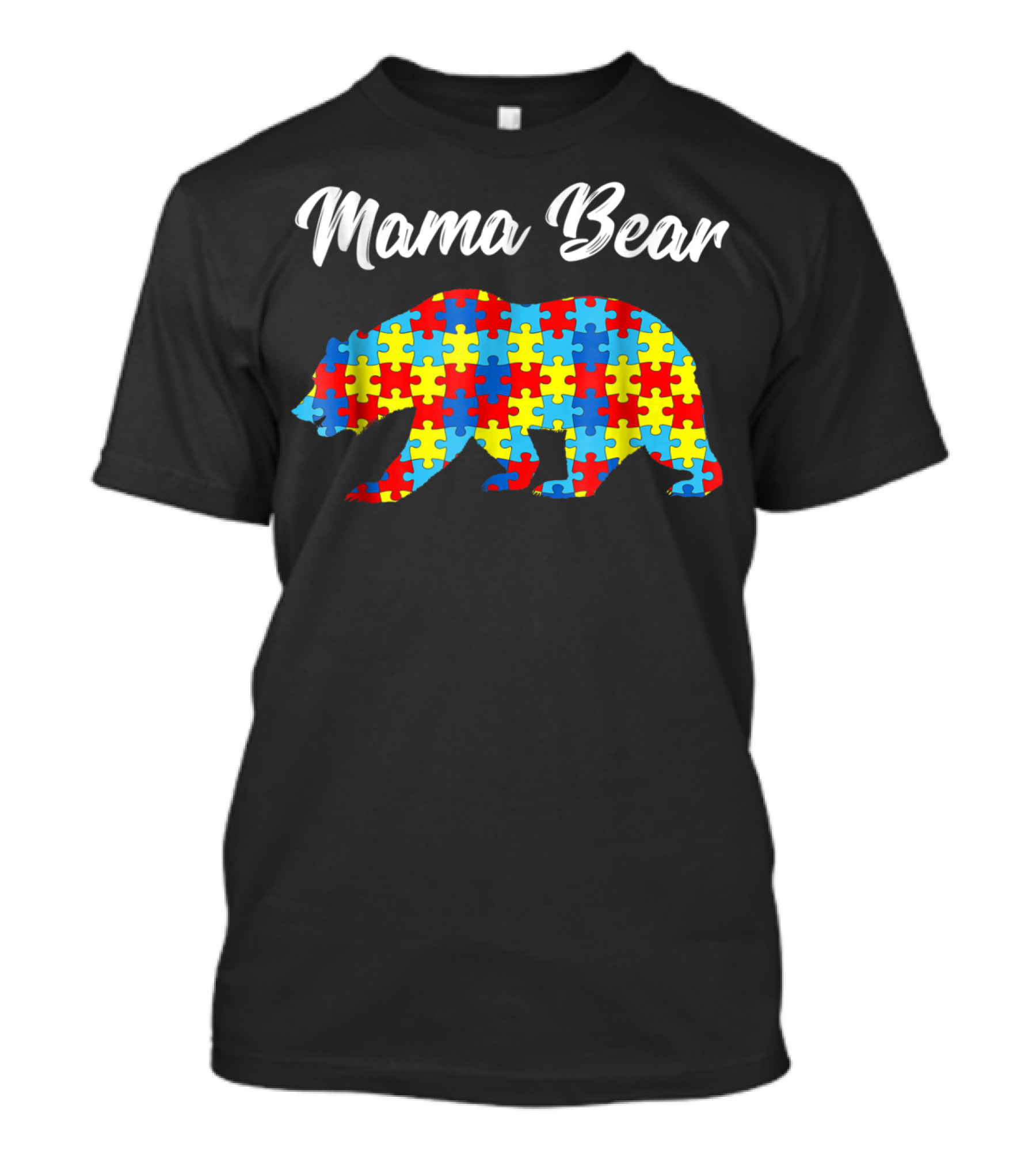 Mama Bear Autism Awareness Puzzle Pattern Bear51 T-Shirt