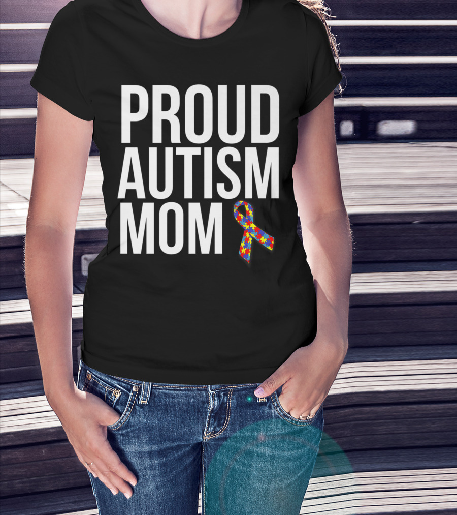 Proud Autism Mom Puzzle T-Shirt