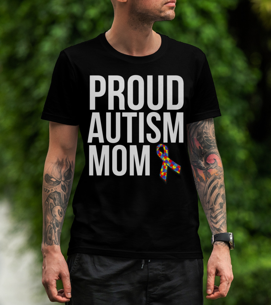 Proud Autism Mom Puzzle T-Shirt