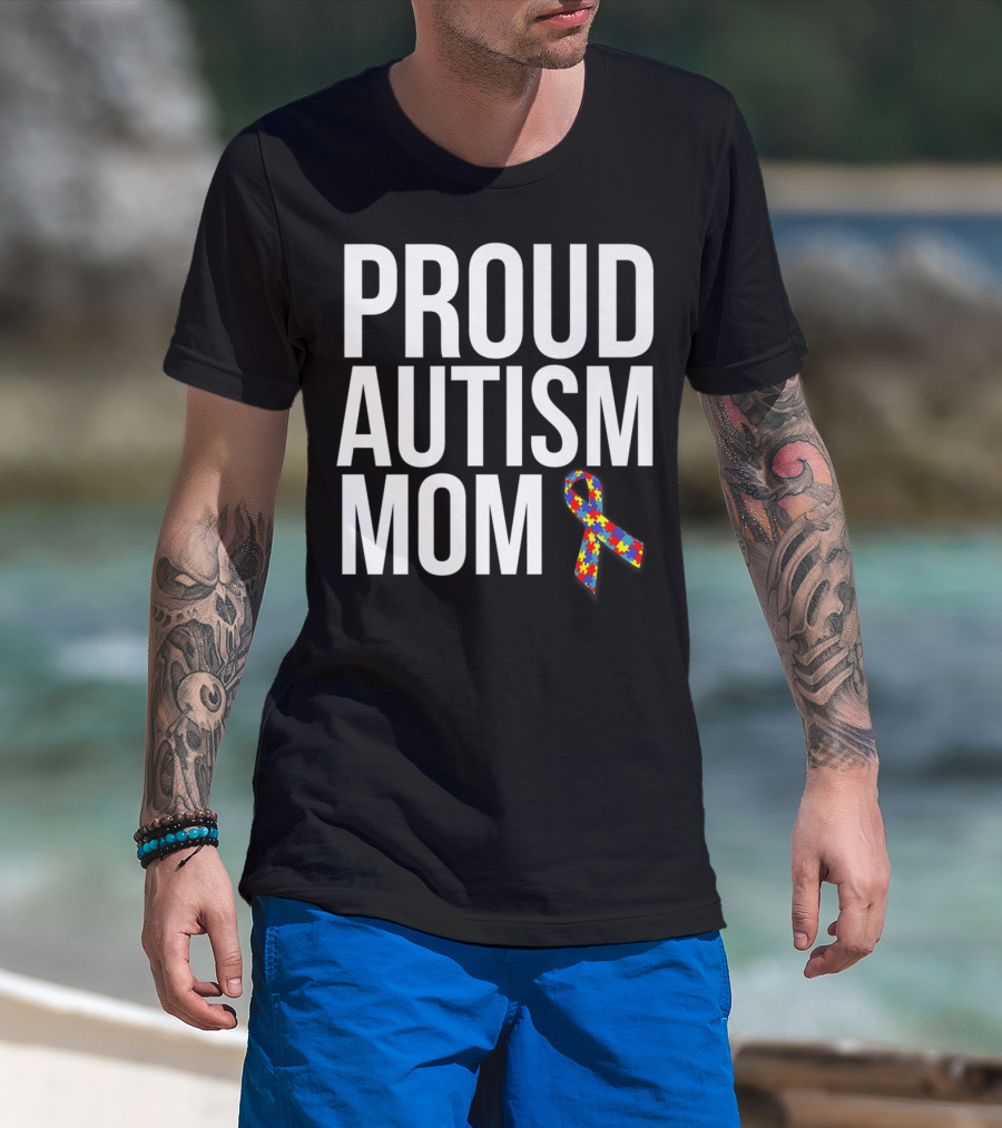 Proud Autism Mom Puzzle T-Shirt