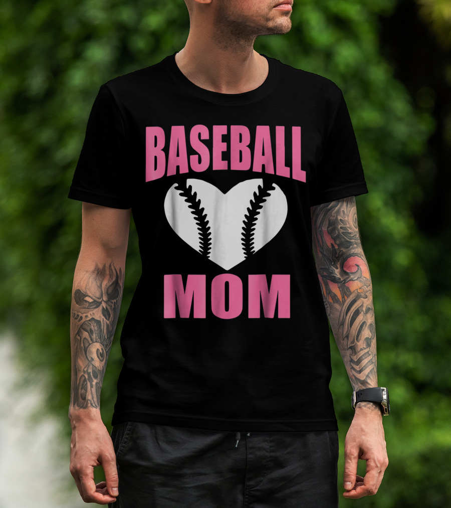Baseball Mom Heart Baseball T-Shirt