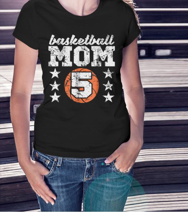 Basketball Mom 5 Stars T-Shirt