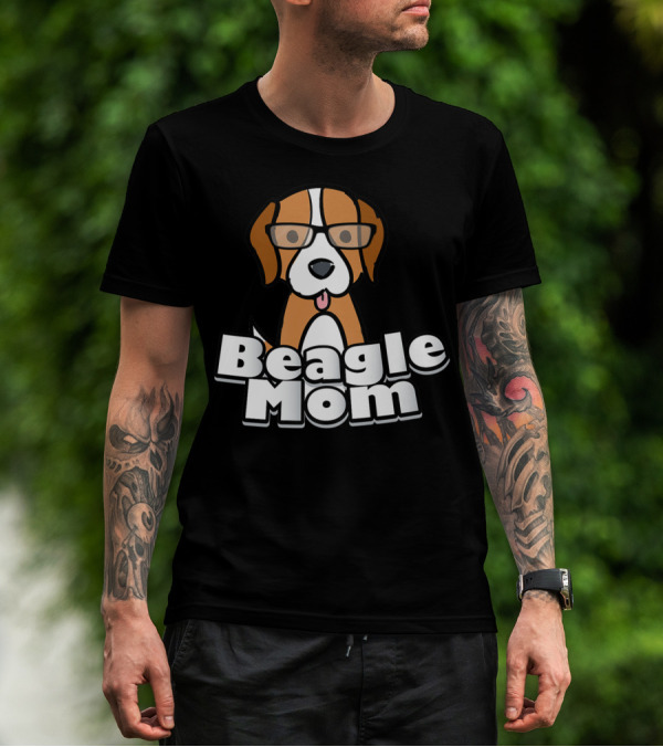 Beagle Mom Cute Dog With Glasses T-Shirt