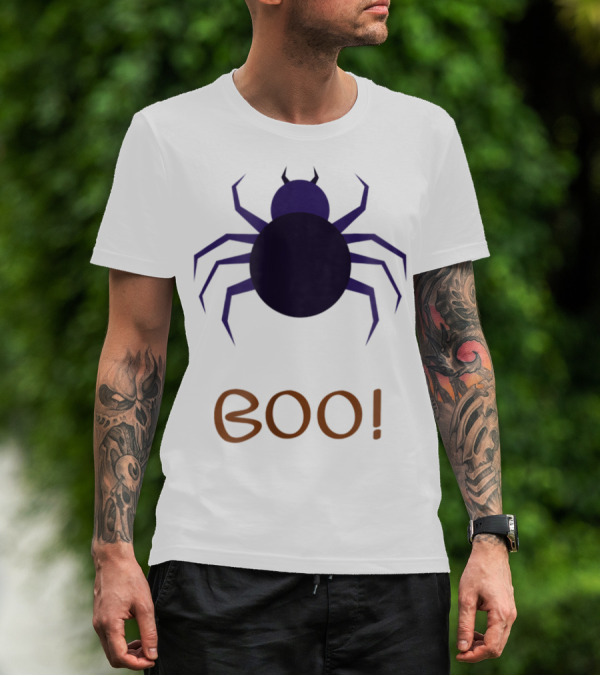 BOO Halloween Spider Design For Mom Sister Boyfriend Girl T-Shirt