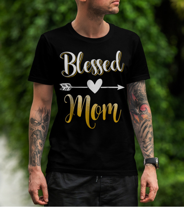 Blessed Mom Heart Arrow T-Shirt