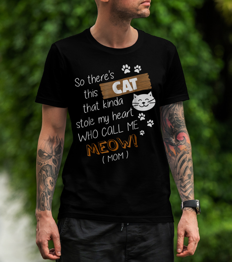 So There's This Cat That Kinda Stole My Heart Who Call Me Meow Mom T-Shirt