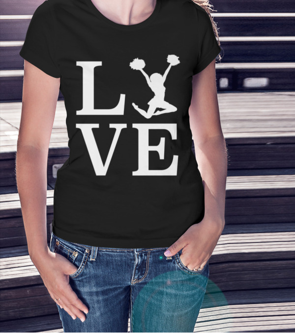 Cheerleading Love Cheer Mom Coach Cheerleader Enthusiast T-Shirt