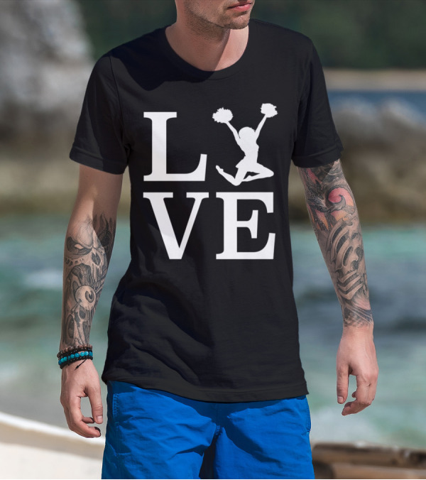 Cheerleading Love Cheer Mom Coach Cheerleader Enthusiast T-Shirt