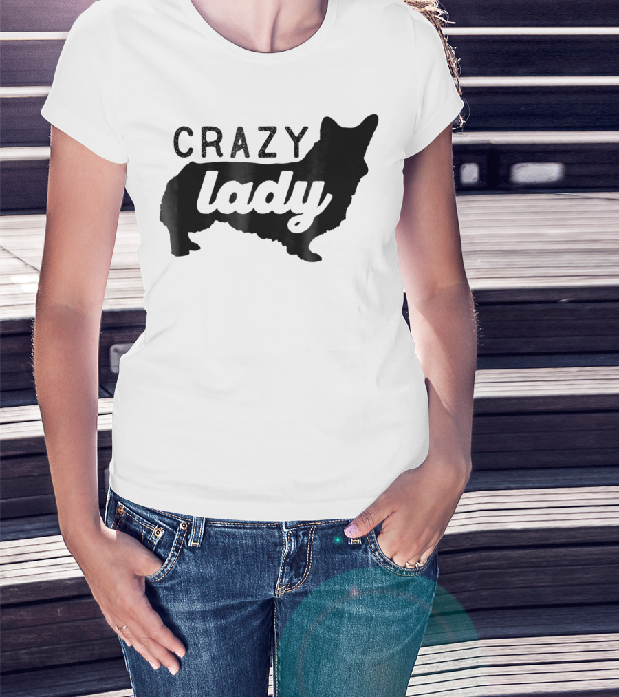 Crazy Corgi Lady Dog Mom Mama Corgi Lover T-Shirt