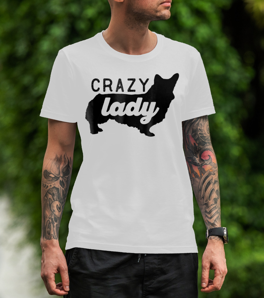 Crazy Corgi Lady Dog Mom Mama Corgi Lover T-Shirt