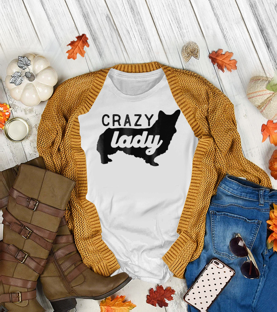 Crazy Corgi Lady Dog Mom Mama Corgi Lover T-Shirt