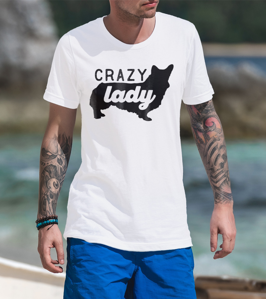 Crazy Corgi Lady Dog Mom Mama Corgi Lover T-Shirt