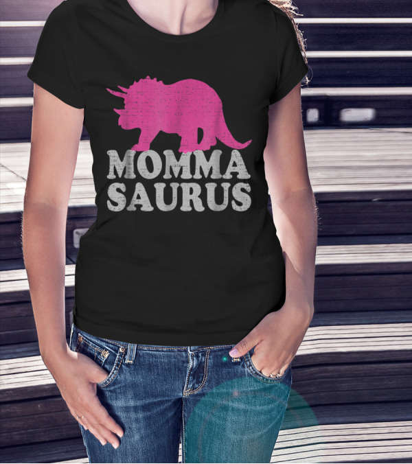 MOMMASAURUS Cute Triceratops Dinosaur T-Shirt