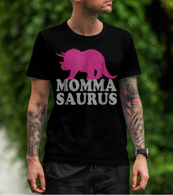 MOMMASAURUS Cute Triceratops Dinosaur T-Shirt