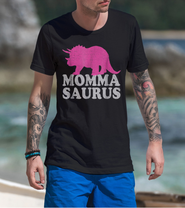 MOMMASAURUS Cute Triceratops Dinosaur T-Shirt