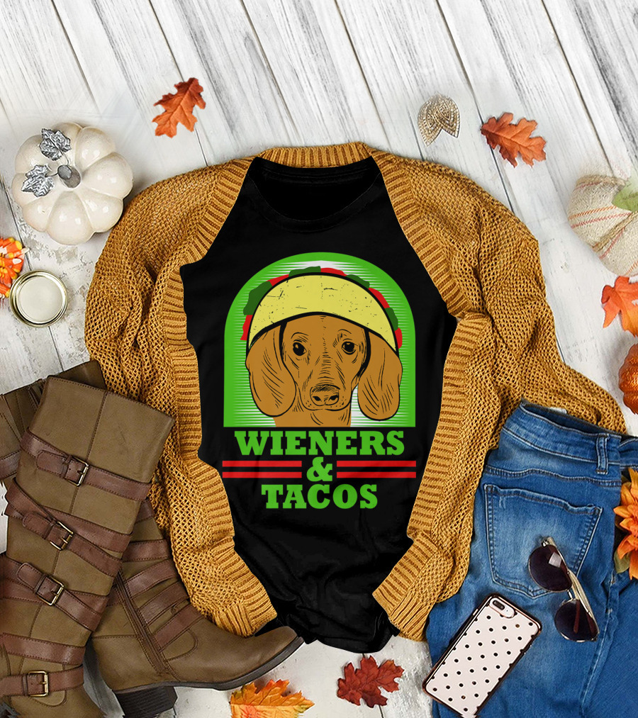 Wieners and Tacos Dachshund Wiener Dog Taco Lover Doxie T-Shirt