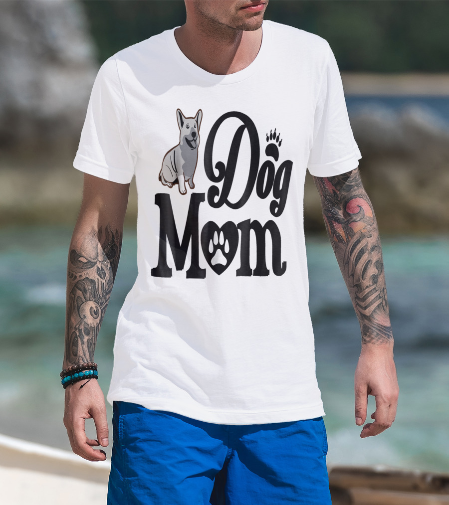 Dog Mom Paw Print German Shepherd T-Shirt